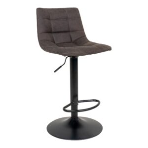 Middelfart Barstol, microfiber, mørkegrå, sorte ben, HN1229 – sæt af 2