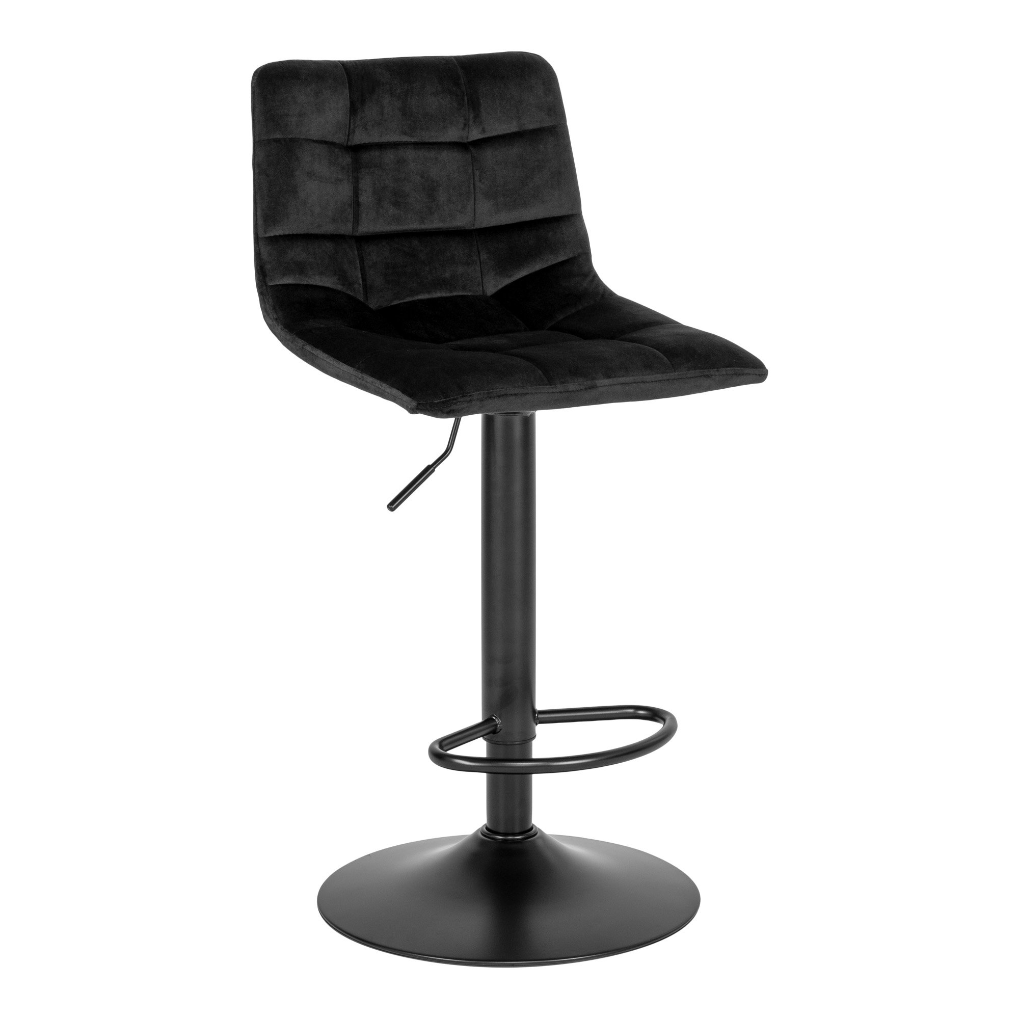 Middelfart Barstol, velour, sort, sorte ben, HN1207 – sæt af 2