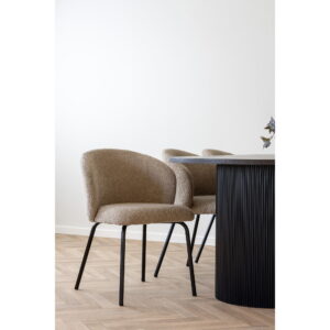 Safira Spisebordsstol, bouclé, beige, sorte ben, HN1266 – sæt af 2 - Billede 10