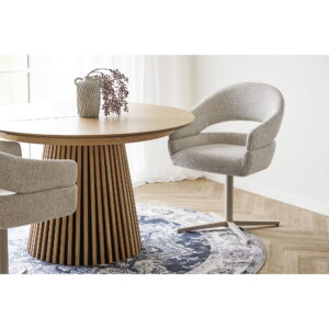 Dover Spisebordsstol med drejefod, beige meleret, sandfarvede ben, HN1015 – sæt af 2 - Billede 6