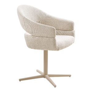 Dover Spisebordsstol med drejefod, beige meleret, sandfarvede ben, HN1015 – sæt af 2 - Billede 3