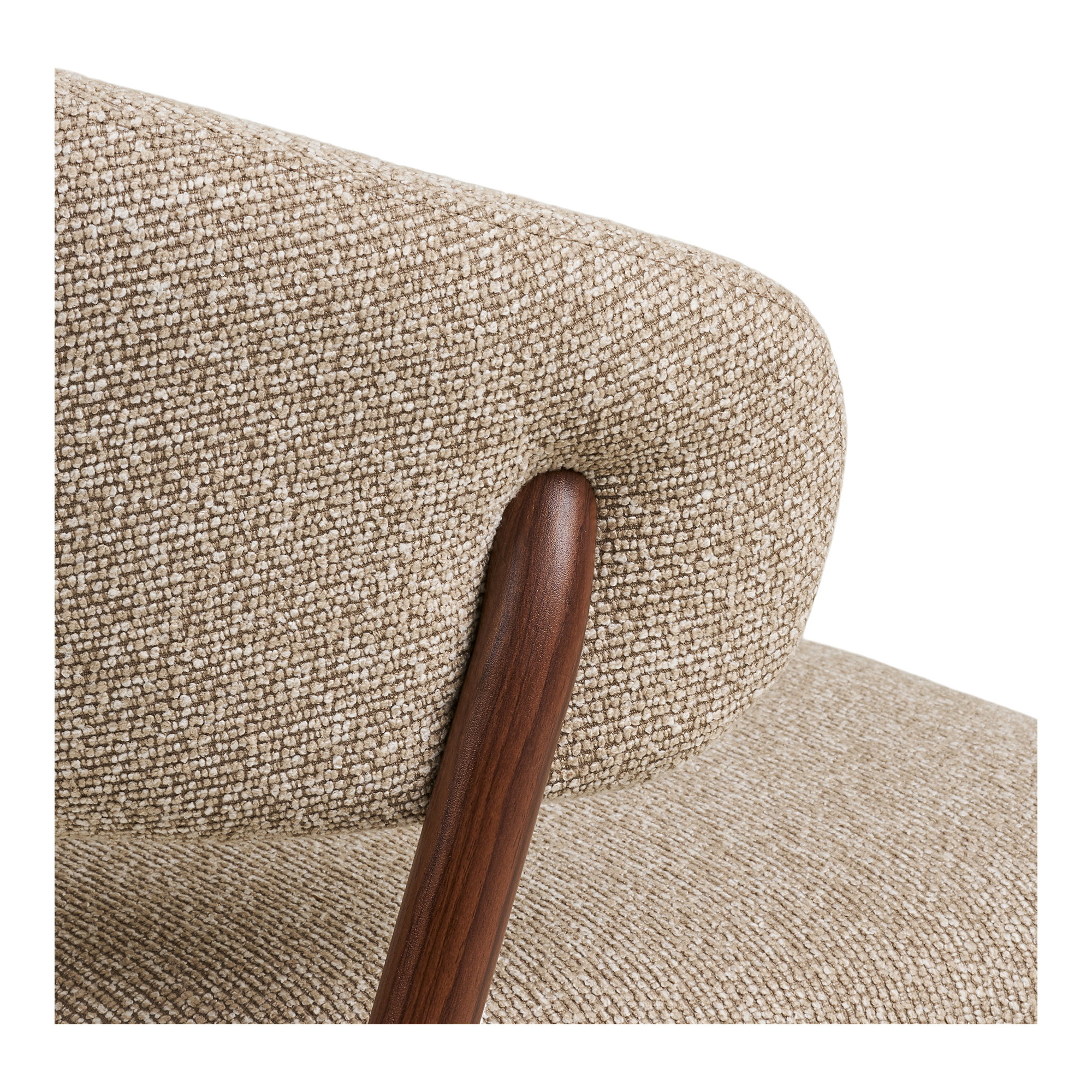 Cavi Spisebordsstol, sand, trælook ben, mørkebrun, HN1322 – sæt af 2 - Billede 5