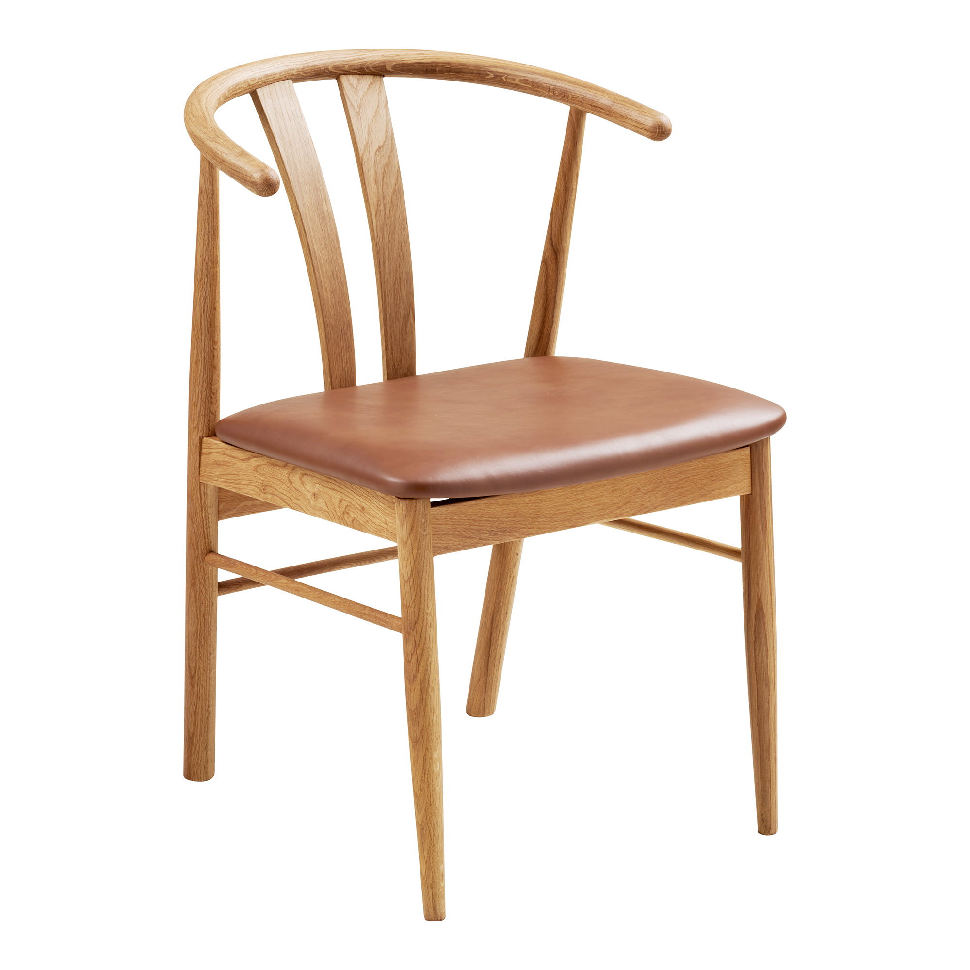 Artenara Spisebordsstol, eg/PU, natur/brun, HN1218 – sæt af 2
