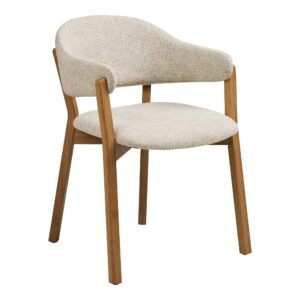 Dunkirk Spisebordsstol, armlæn, egetræ med stofsæde, beige, HN1318