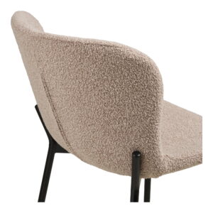 Maceda Counterstol, bouclé, beige, sorte ben, HN1239 – sæt af 2 - Billede 5