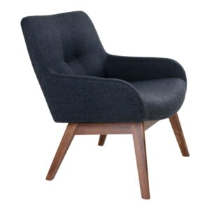 London Loungestol, mørkeblå, valnød ben, HN1277 - Billede 3
