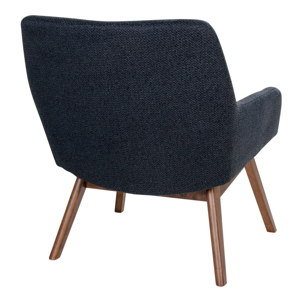 London Loungestol, mørkeblå, valnød ben, HN1277 - Billede 4