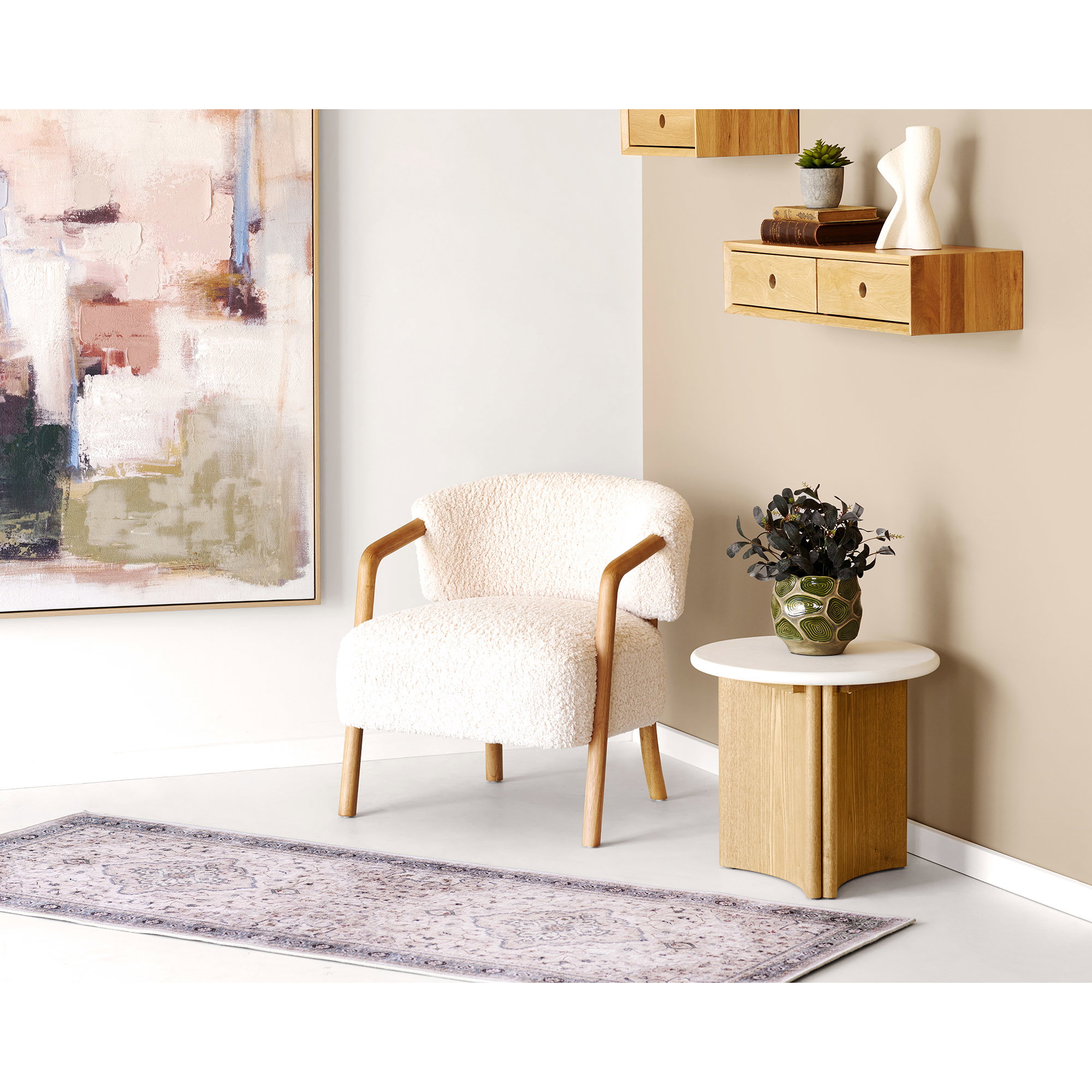 Dakar Loungestol, beige/mørk natur, HN1351 - Billede 8