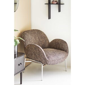 Zomba Loungestol, brun mix, krom ben, HN1352 - Billede 8