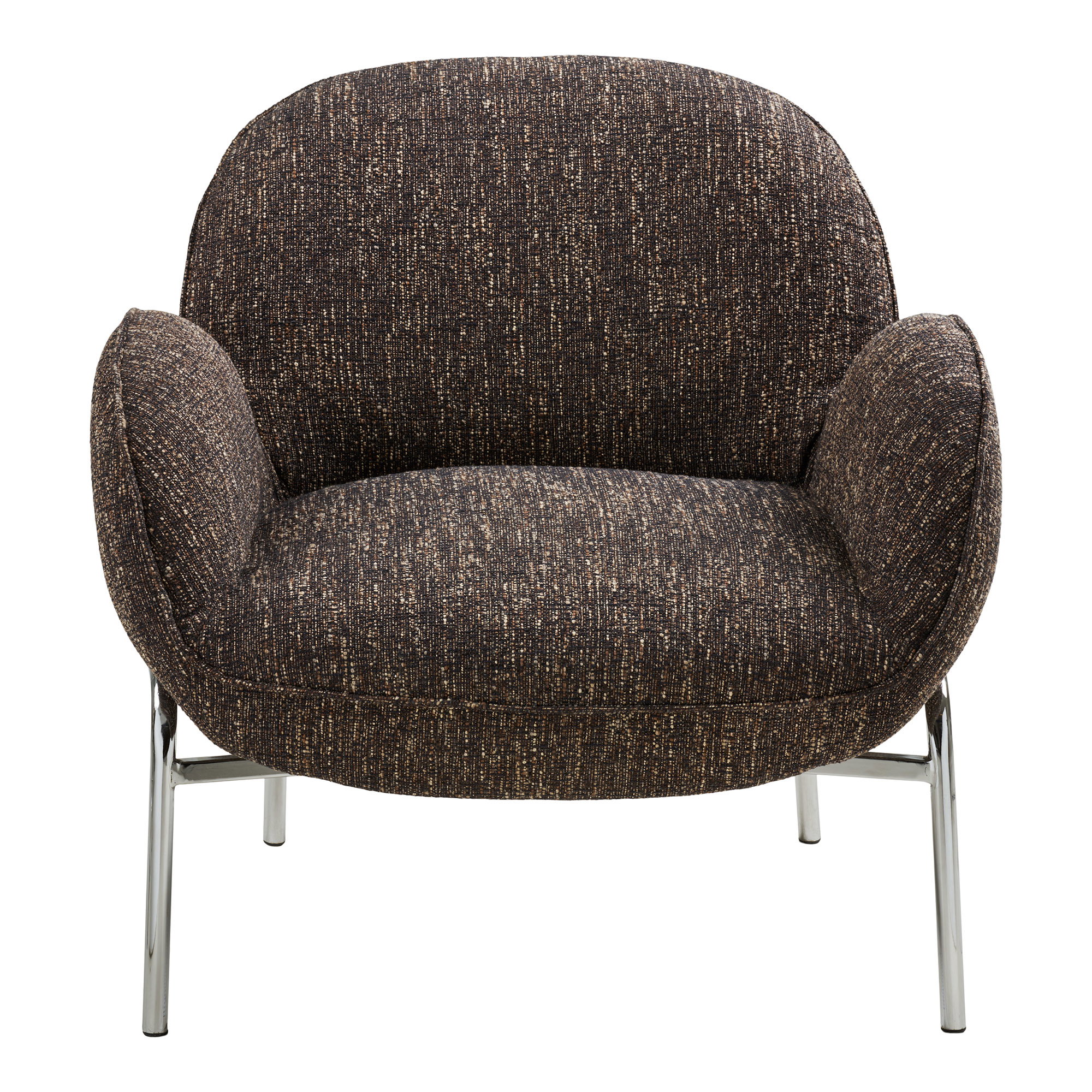 Zomba Loungestol, brun mix, krom ben, HN1352 - Billede 2