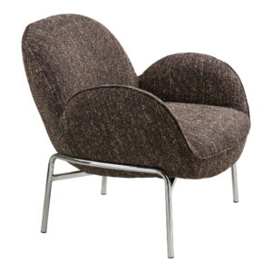 Zomba Loungestol, brun mix, krom ben, HN1352 - Billede 3