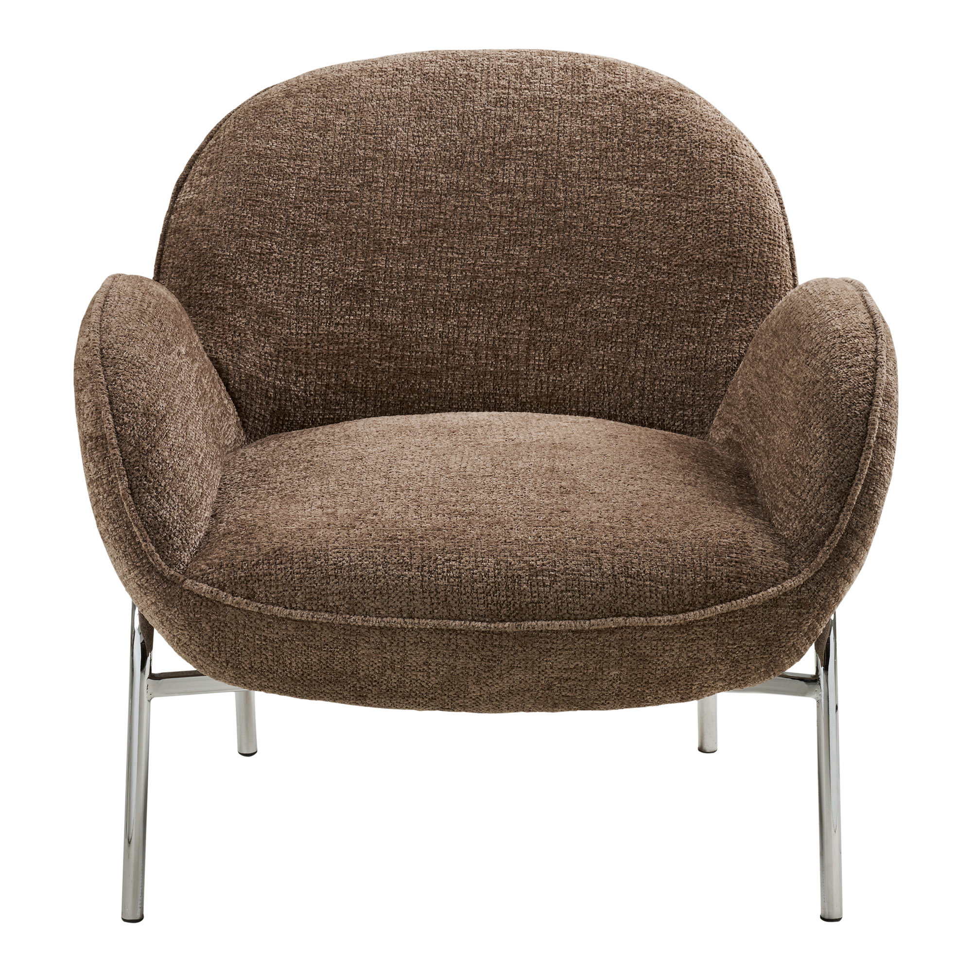 Zomba Loungestol, brun mix, krom ben, HN1345 - Billede 2
