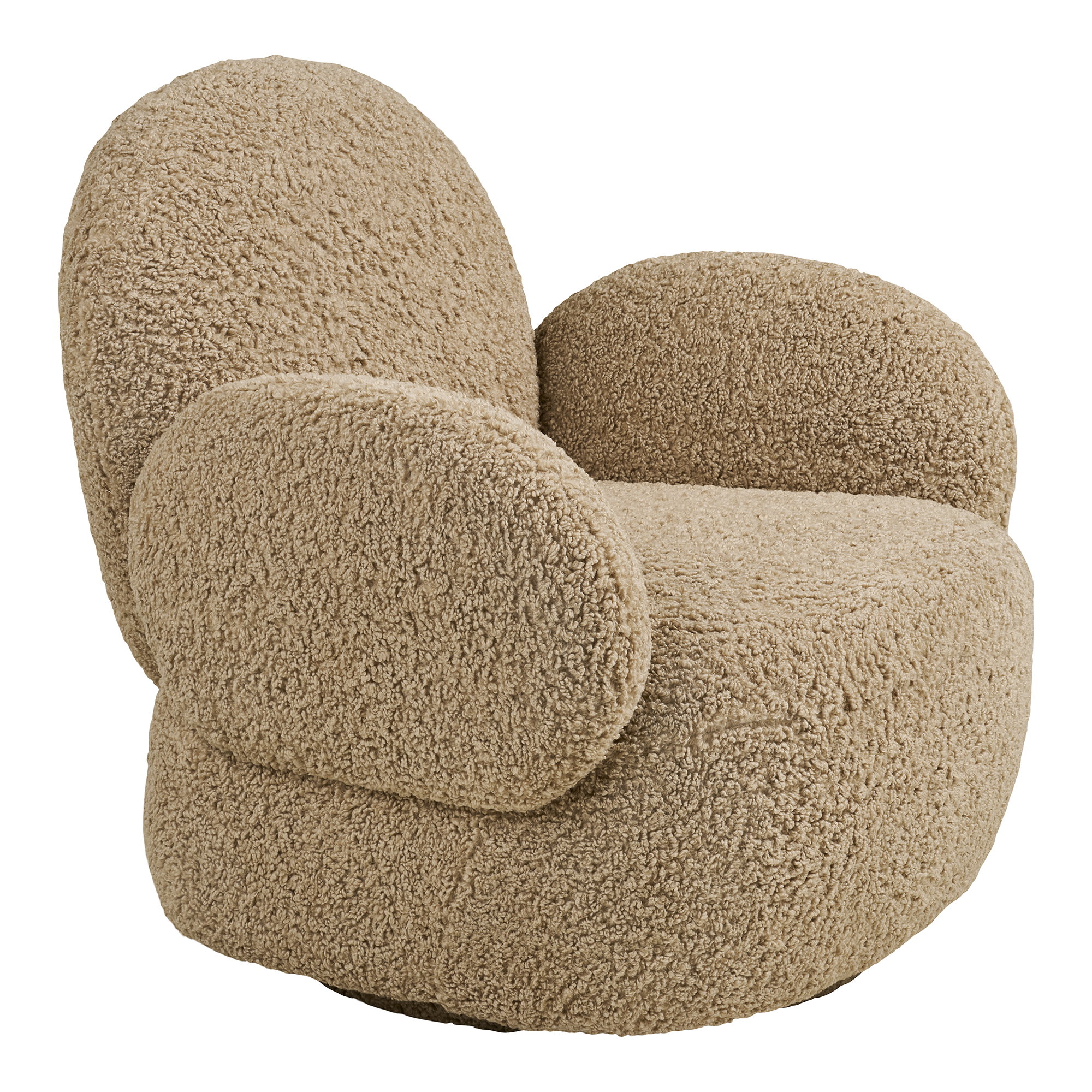Messina Loungestol med drejefunktion, lysebrun, HN1265 - Billede 3