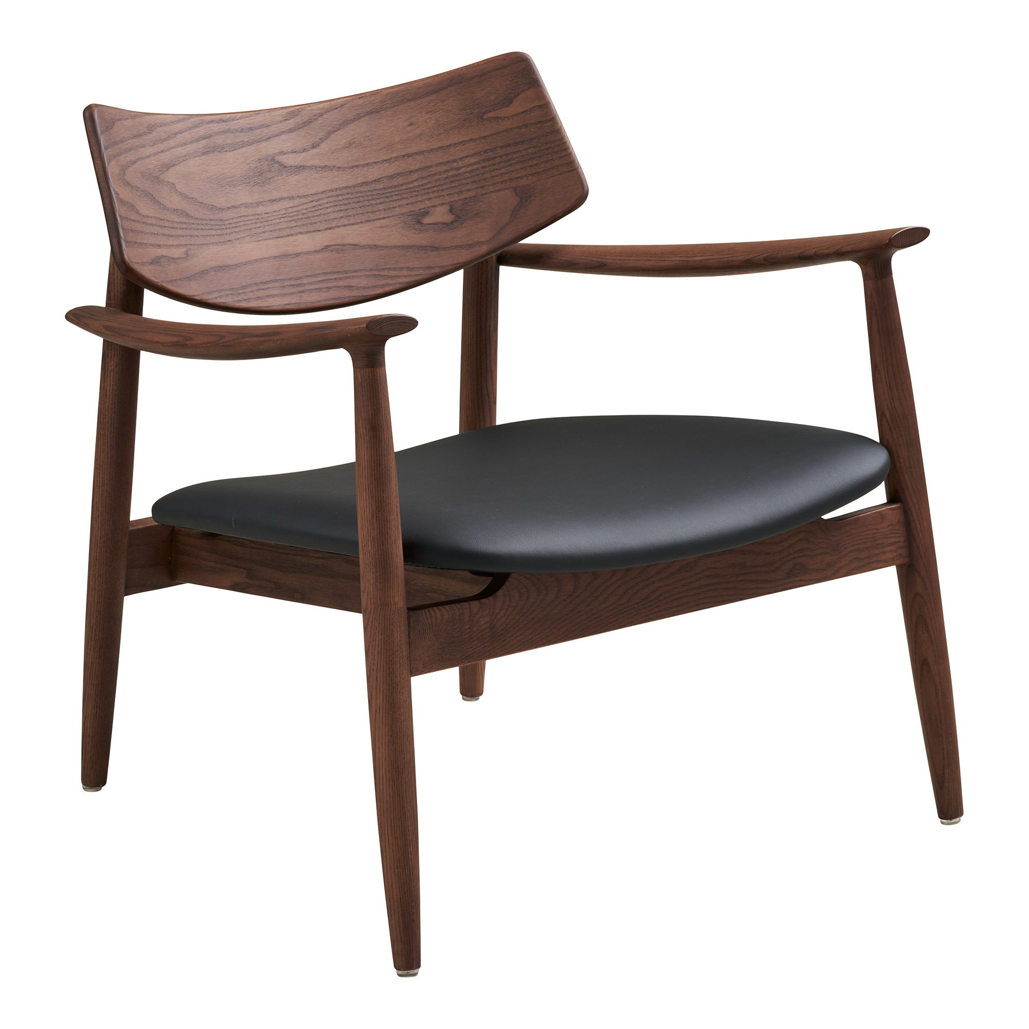 Olvera Loungestol, asketræ/PU sæde, mørkebrun/sort, HN1200