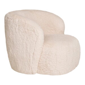 Setubal Loungestol, imiteret pels, off-white, HN1093 - Billede 3