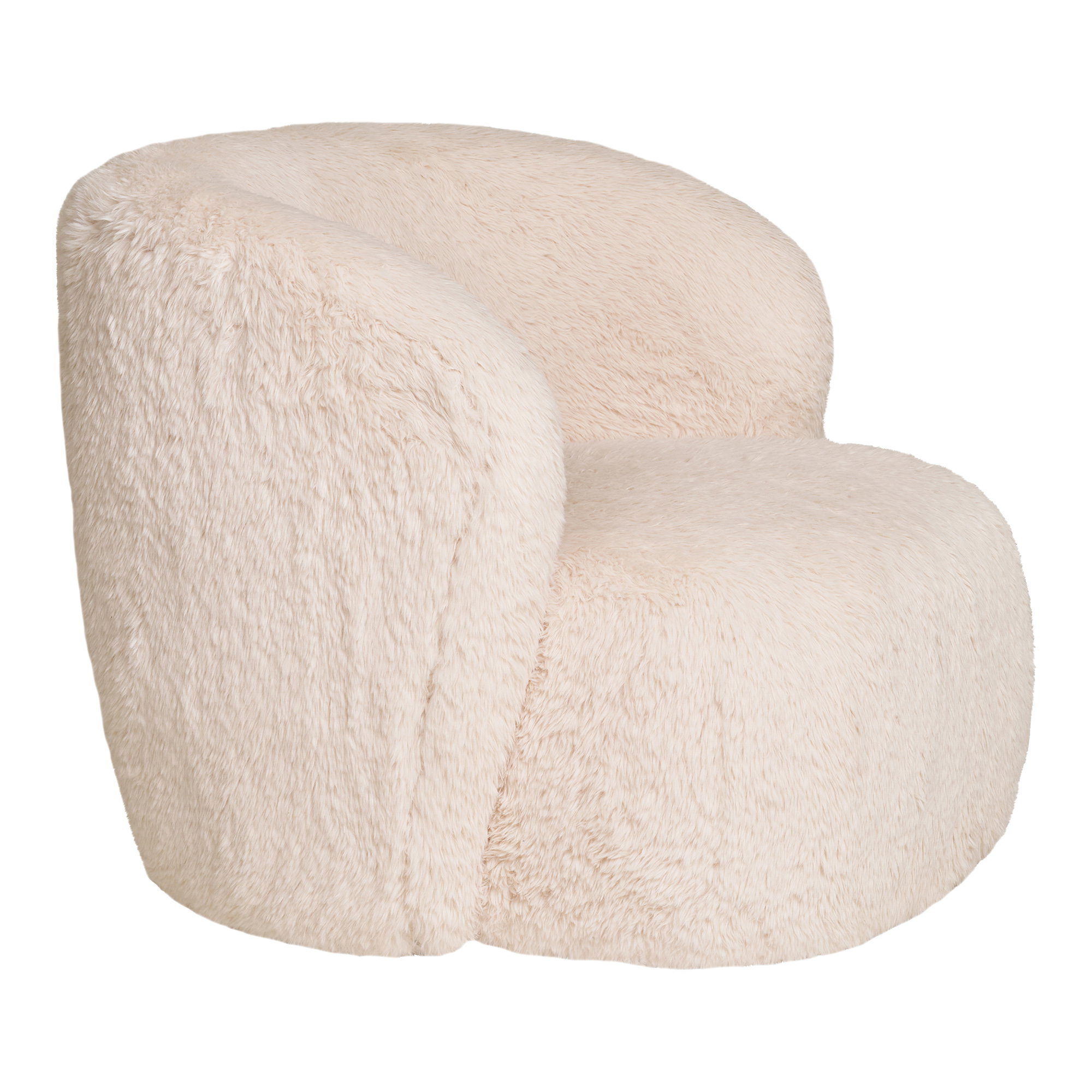 Setubal Loungestol, imiteret pels, off-white, HN1093 - Billede 3