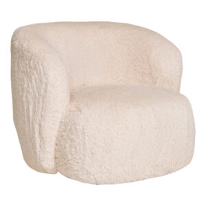 Setubal Loungestol, imiteret pels, off-white, HN1093