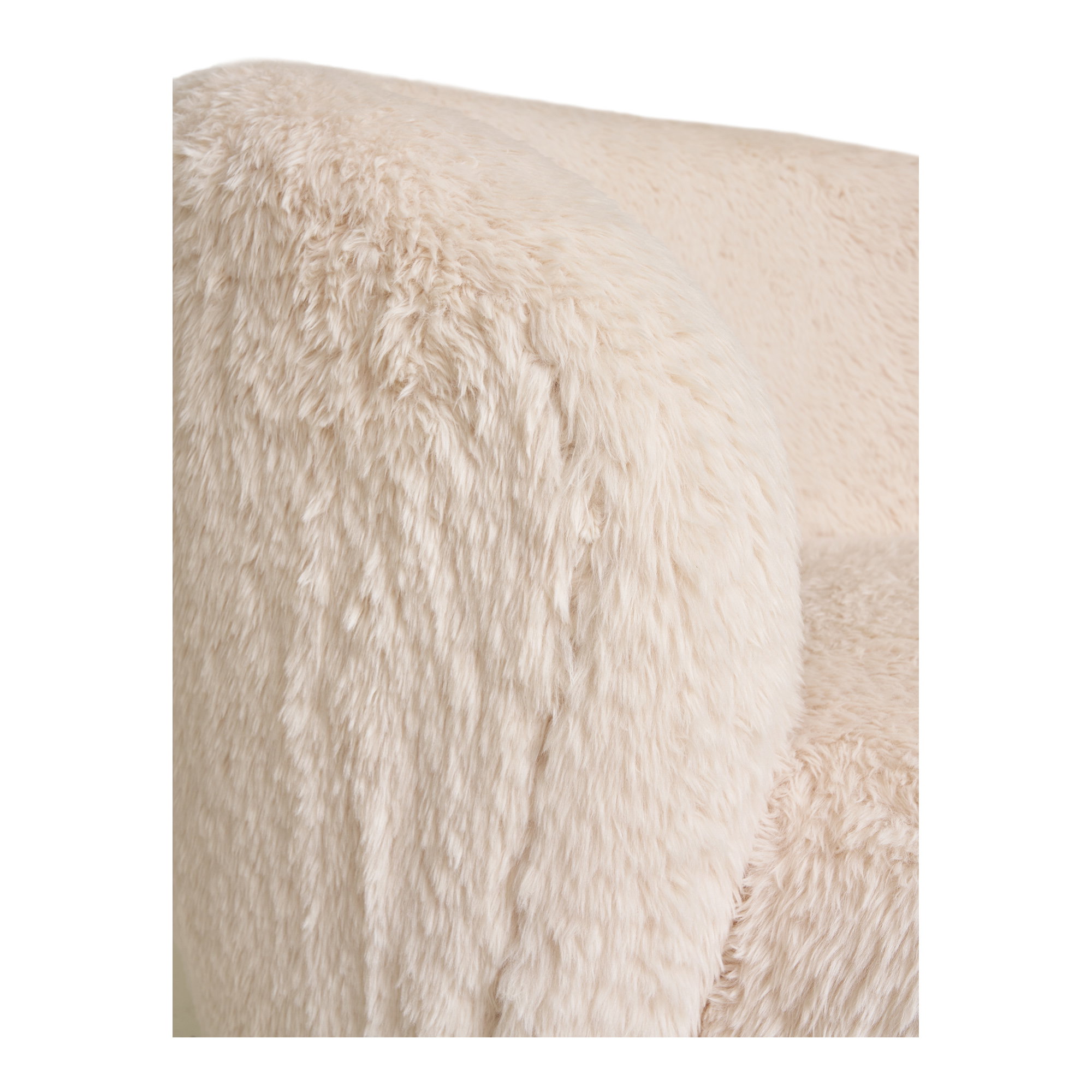 Setubal Loungestol, imiteret pels, off-white, HN1093 - Billede 5