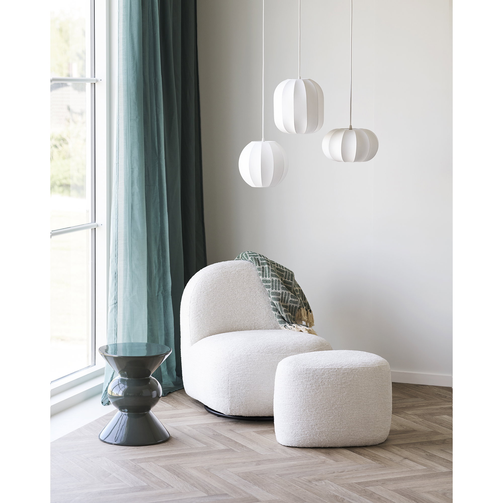 Milo Loungestol med drejefunktion, off white, HN1081 - Billede 8