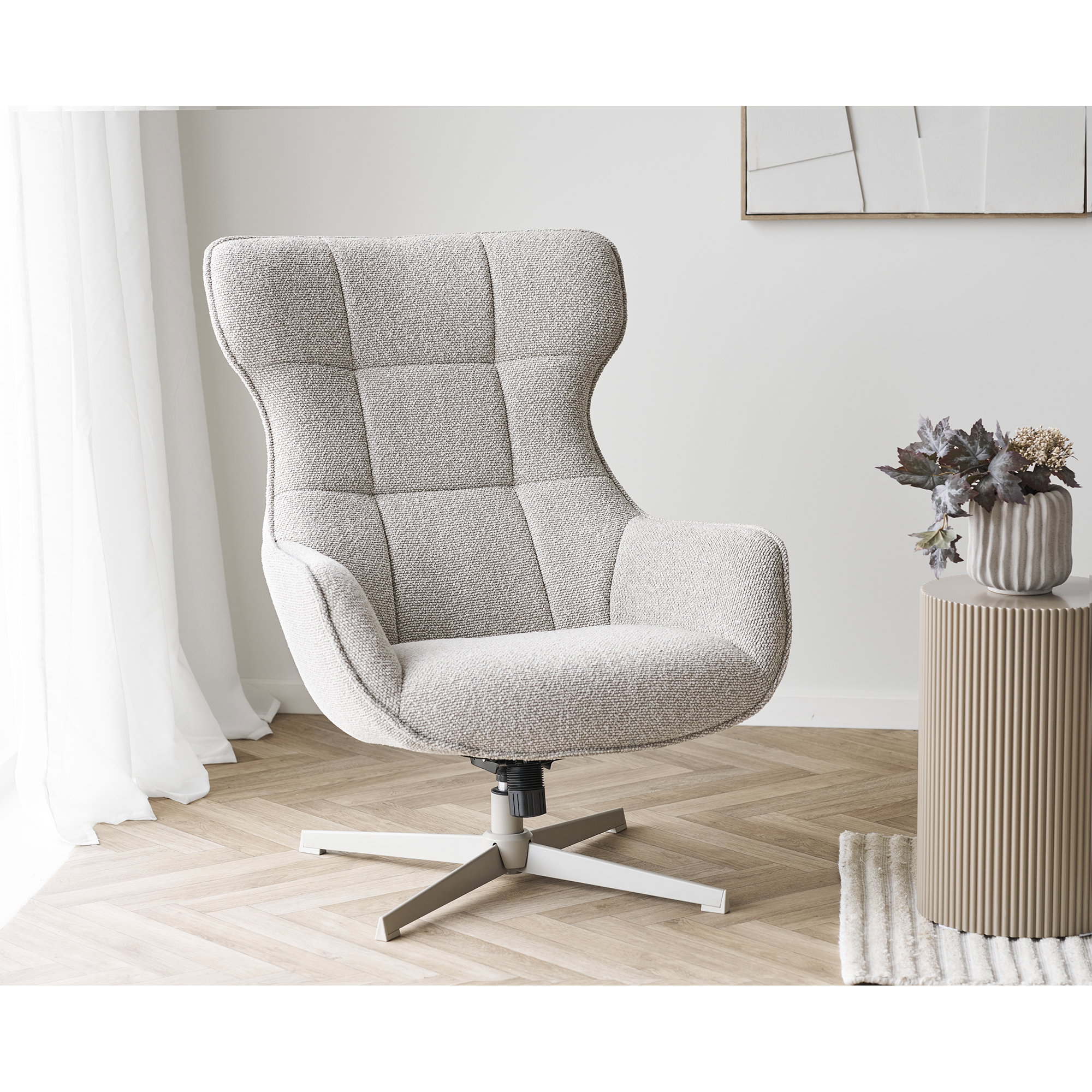 Turin Loungestol med drejefunktion, natur, HN1066 - Billede 6