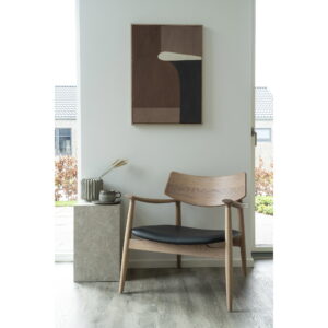 Olvera Loungestol, egetræ/PU sæde, natur/sort, HN1200 - Billede 5