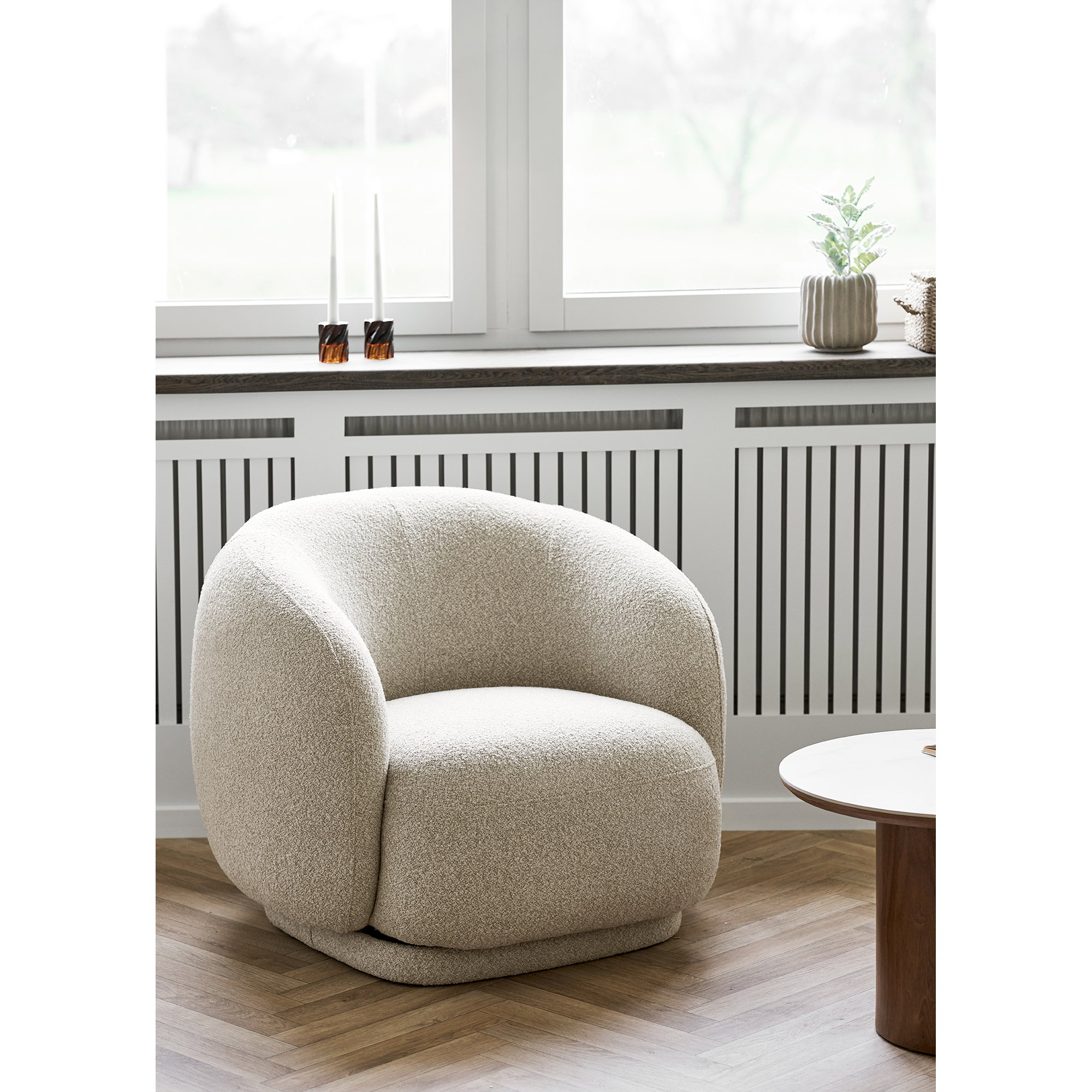 Hawkes Loungestol med drejefunktion, sand, HN1287 - Billede 9