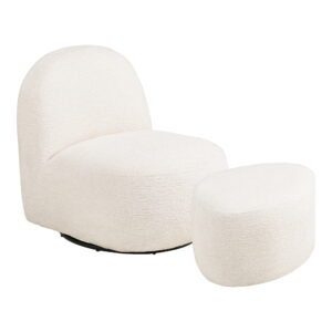 Milo sæt med loungestol og puf, off-white, HN1081