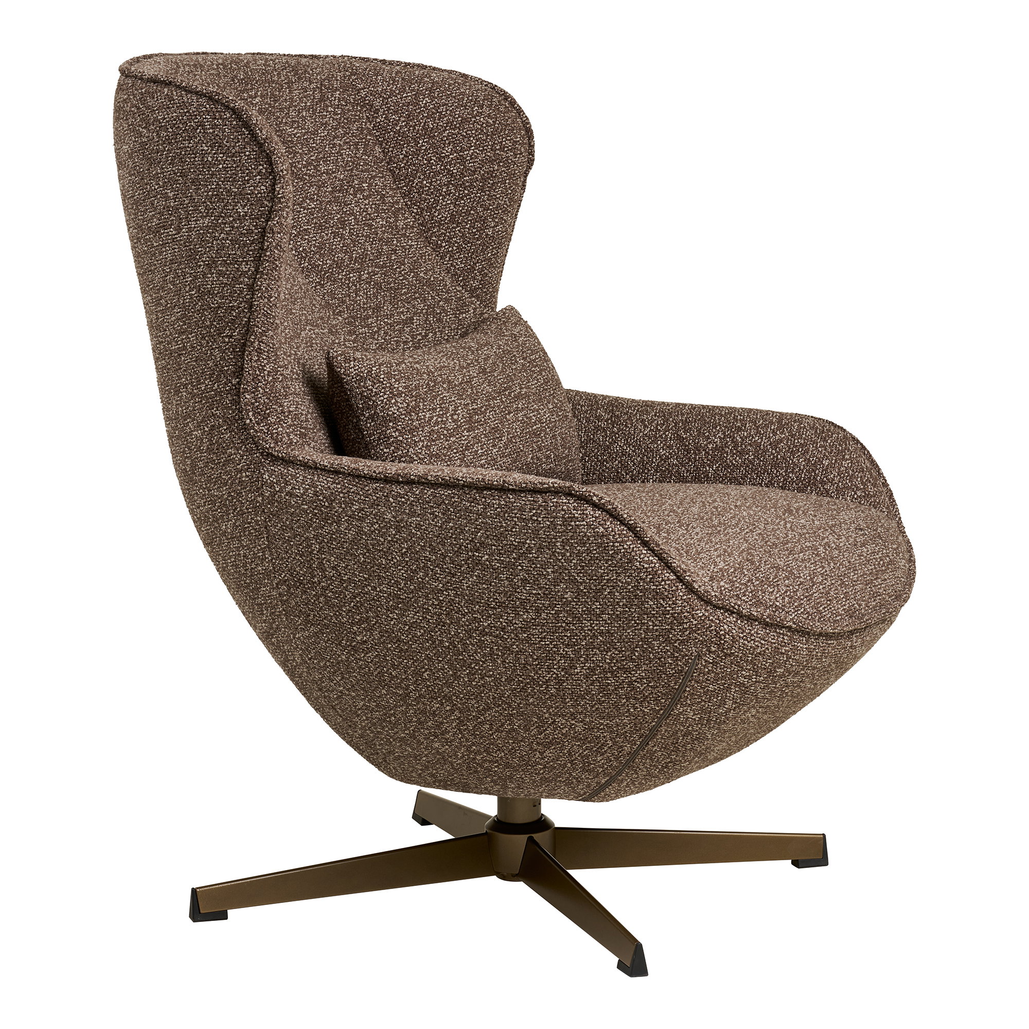 Blenheim Loungestol med drejefod, brun, bronzefarvet ben, HN1305 - Billede 3