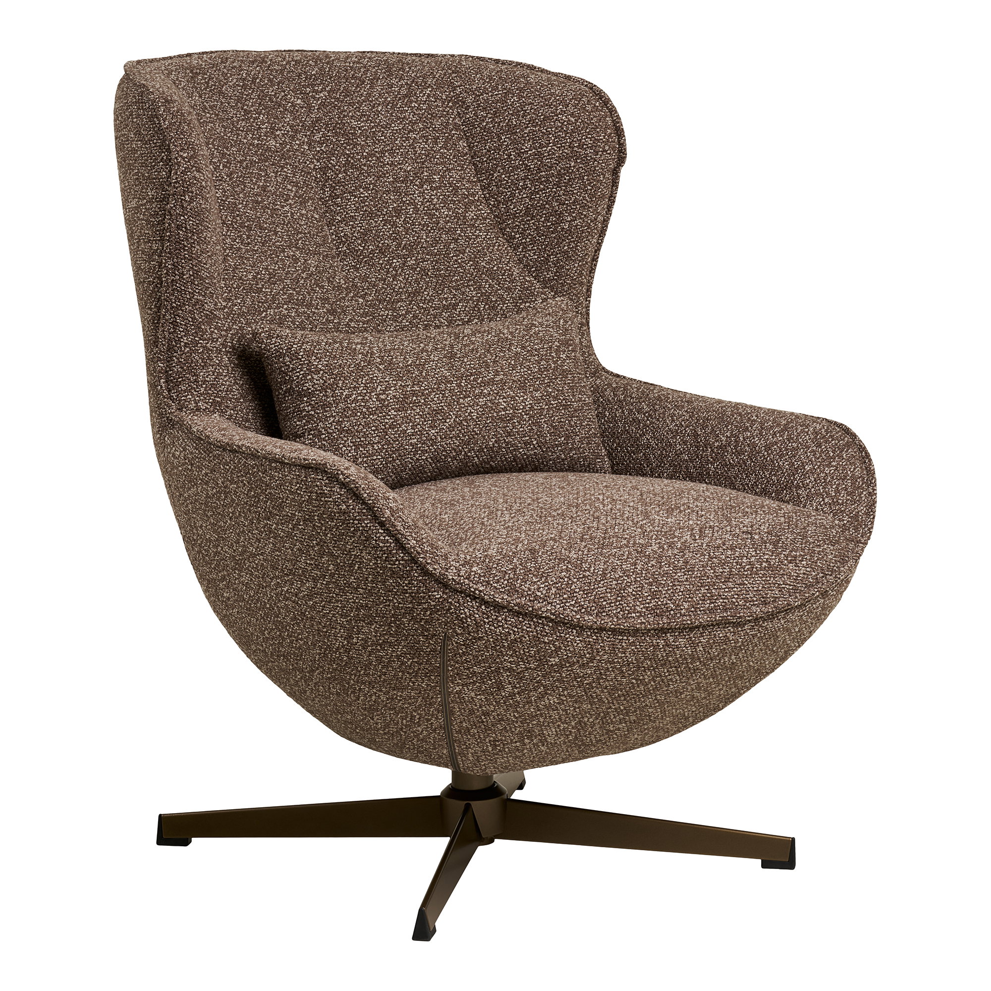 Blenheim Loungestol med drejefod, brun, bronzefarvet ben, HN1305