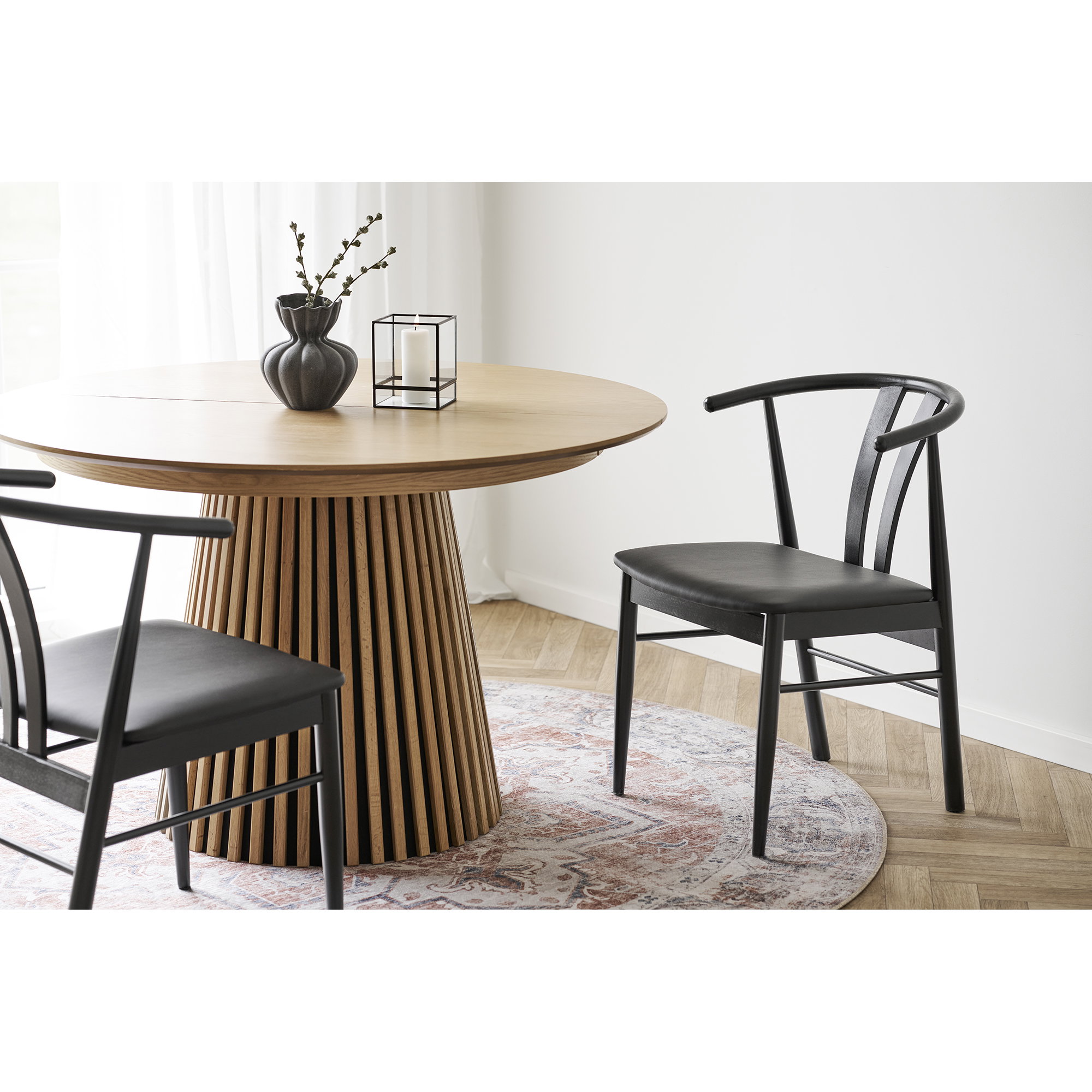 Artenara Spisebordsstol, eg/PU, sort, HN1219 – sæt af 2 - Billede 5