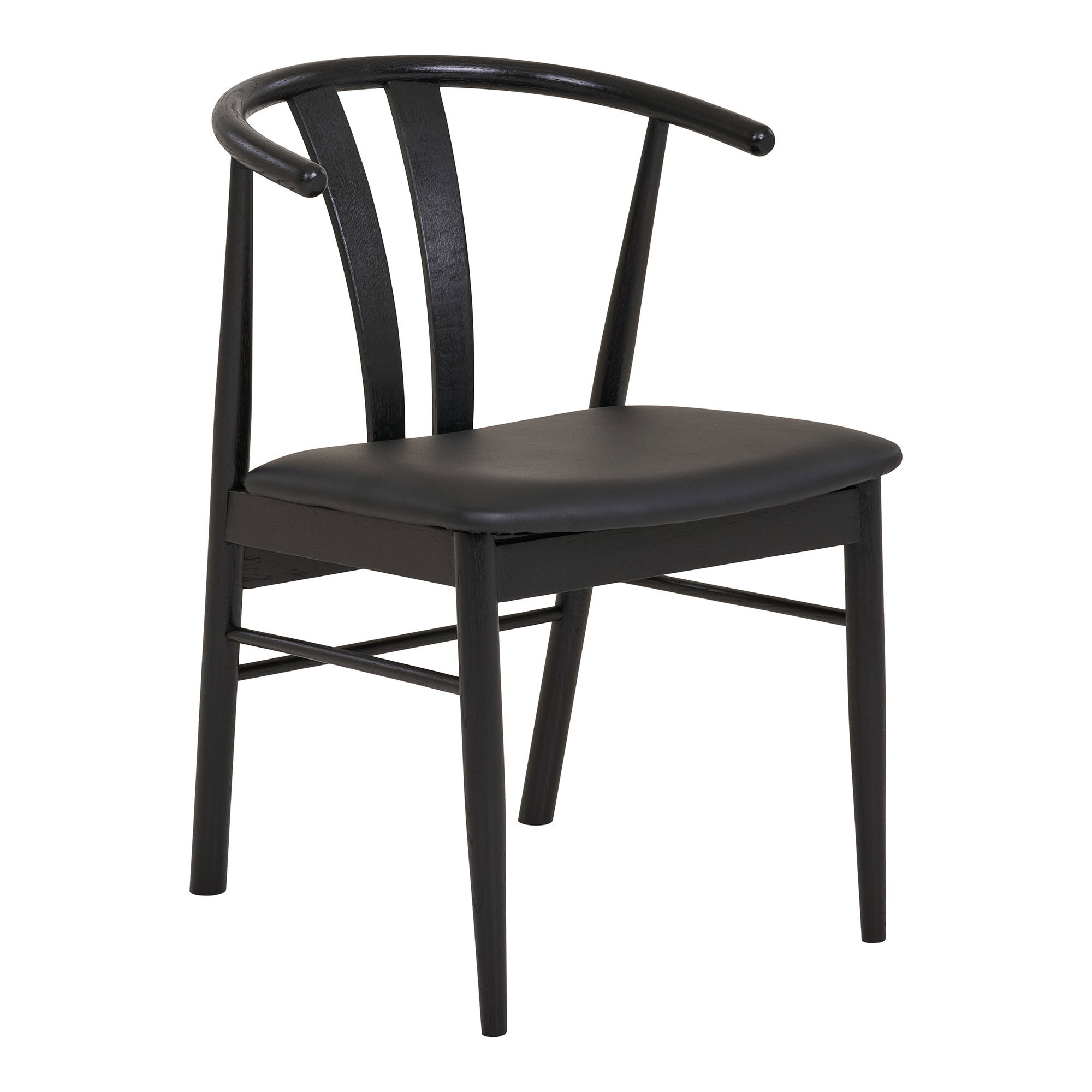 Artenara Spisebordsstol, eg/PU, sort, HN1219 – sæt af 2