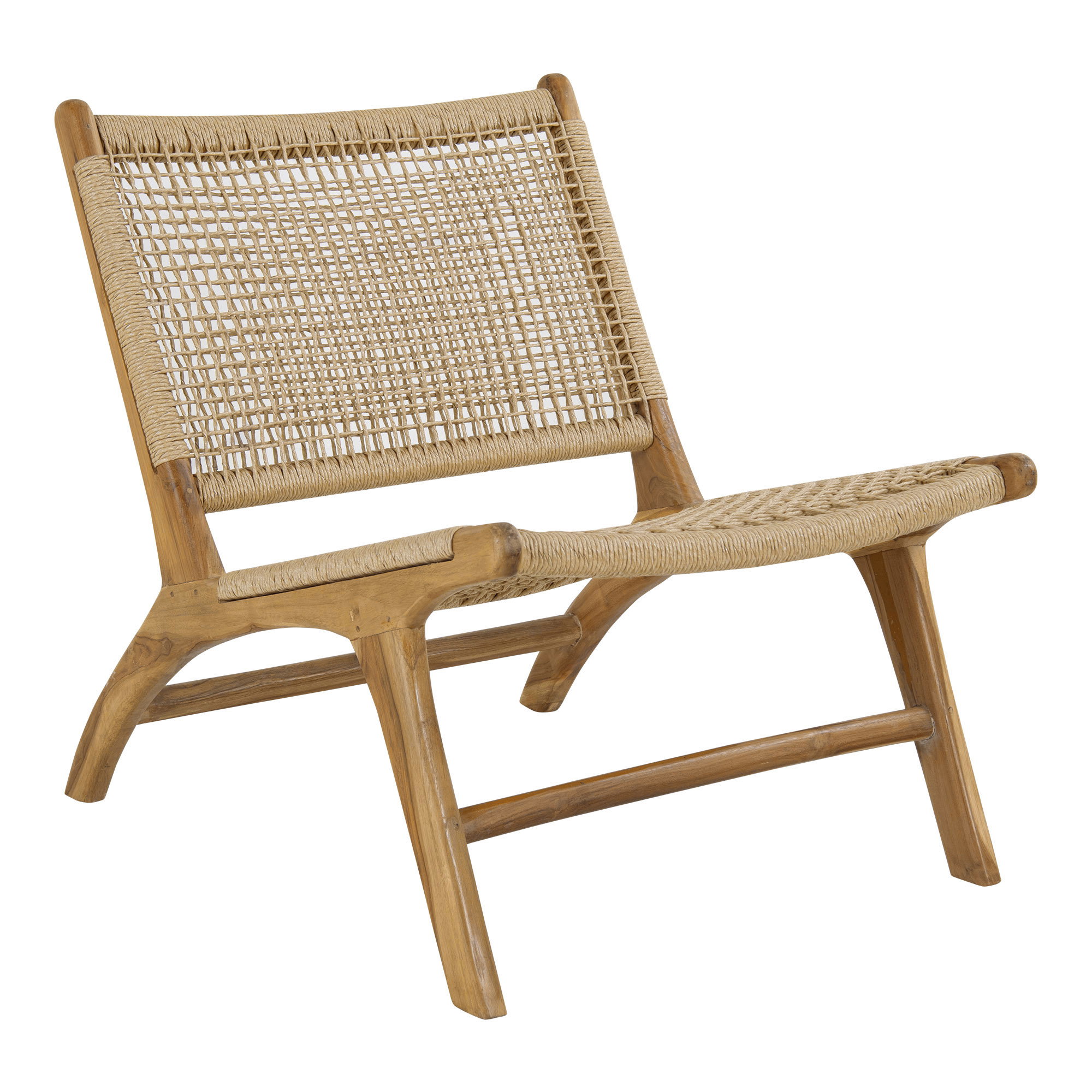 Derby sæt med lounge stol og skammel, teak/PE Rattan, natur - Billede 2