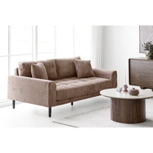 Lido 2,5 Personers Sofa, brun fløjl med to puder og sorte træben, HN1423 - Billede 5