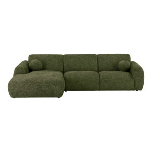 Clyde Loungesofa med to puder, venstrevendt, olivengrøn, HN1425