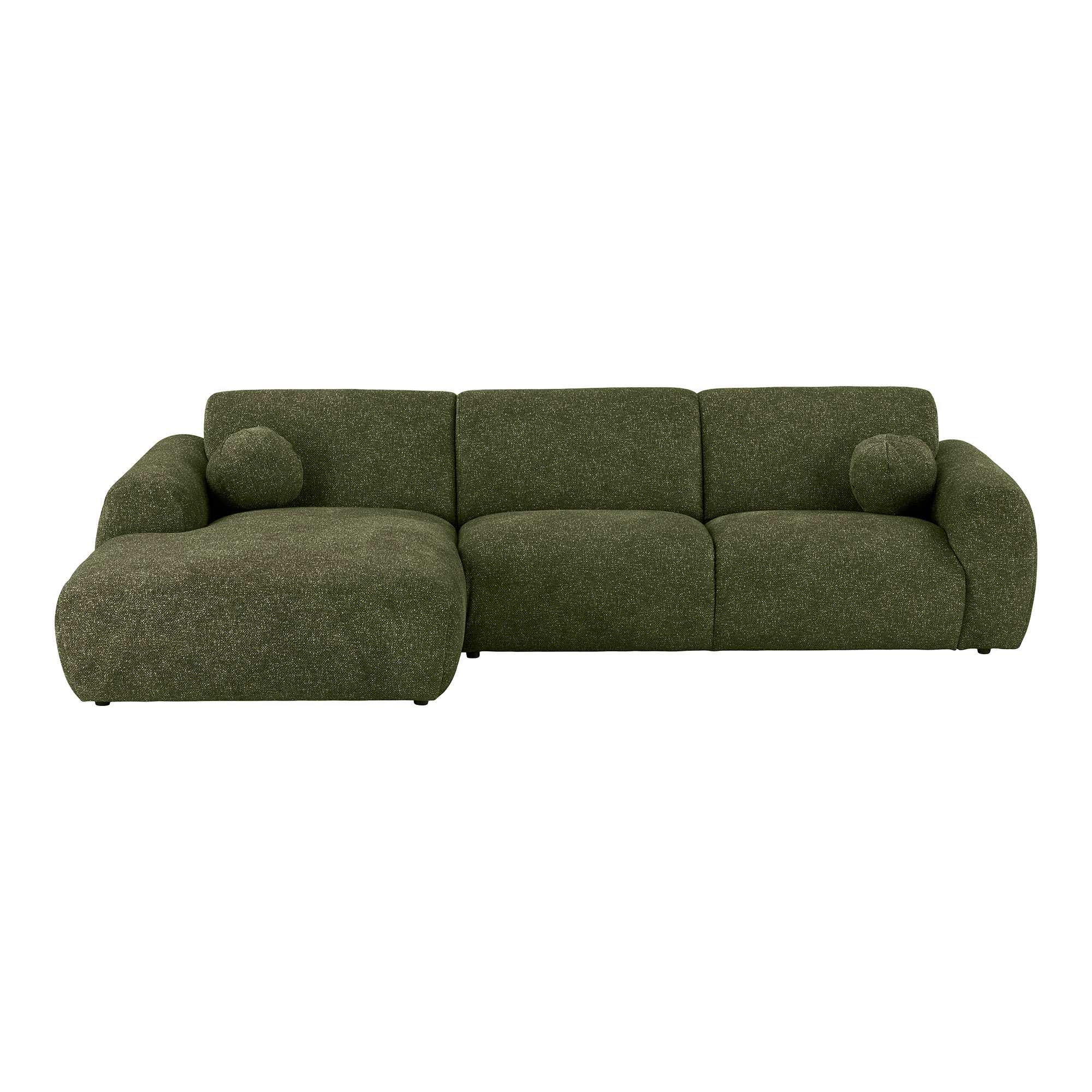 Clyde Loungesofa med to puder, venstrevendt, olivengrøn, HN1425