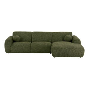 Clyde Loungesofa med to puder, højrevendt, olivengrøn, HN1425