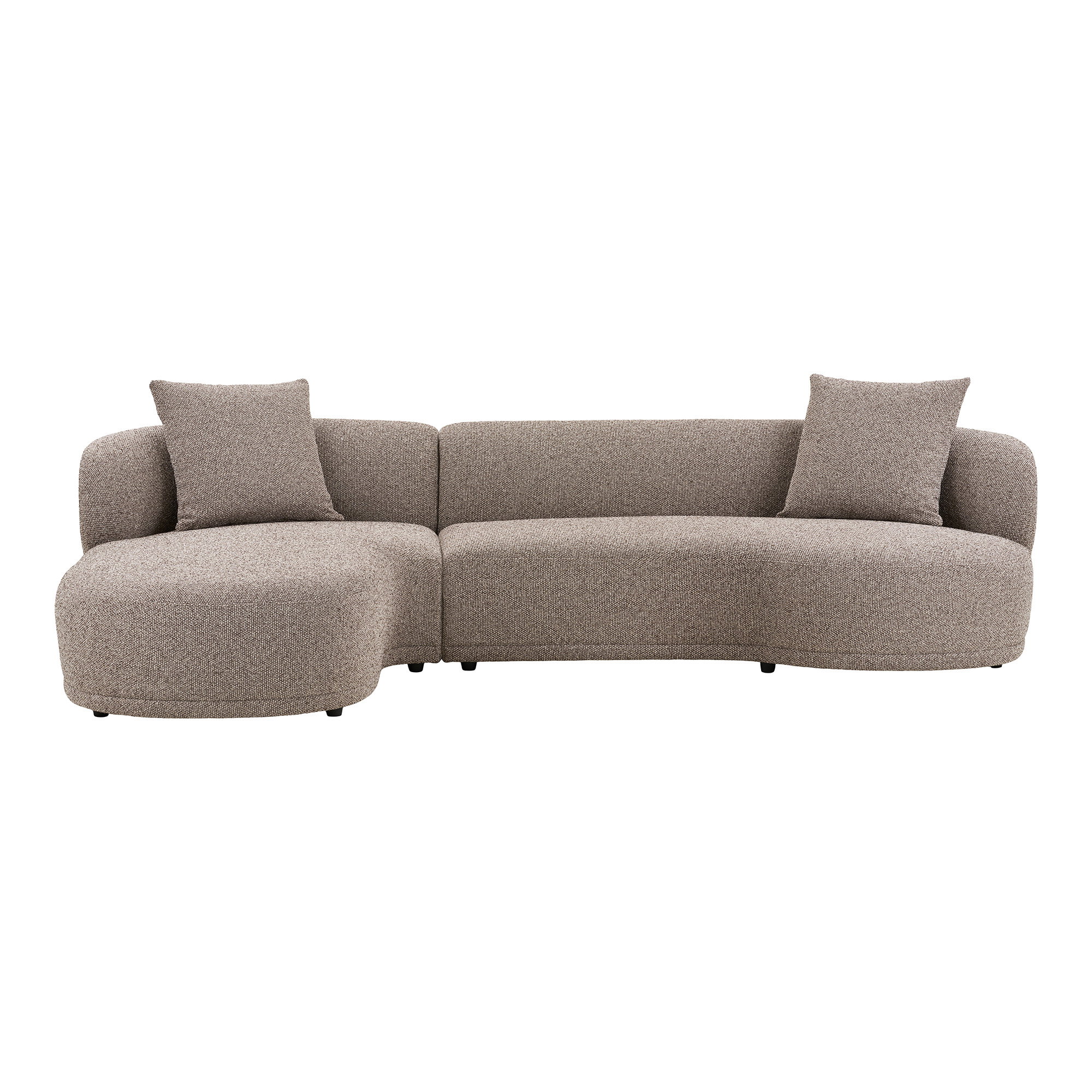 Kingston Lounge sofa med 2 puder, venstrevendt, brun, HN1299