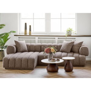 Aurora Loungesofa med 3 puder, venstrevendt, brun, HN1296 - Billede 6