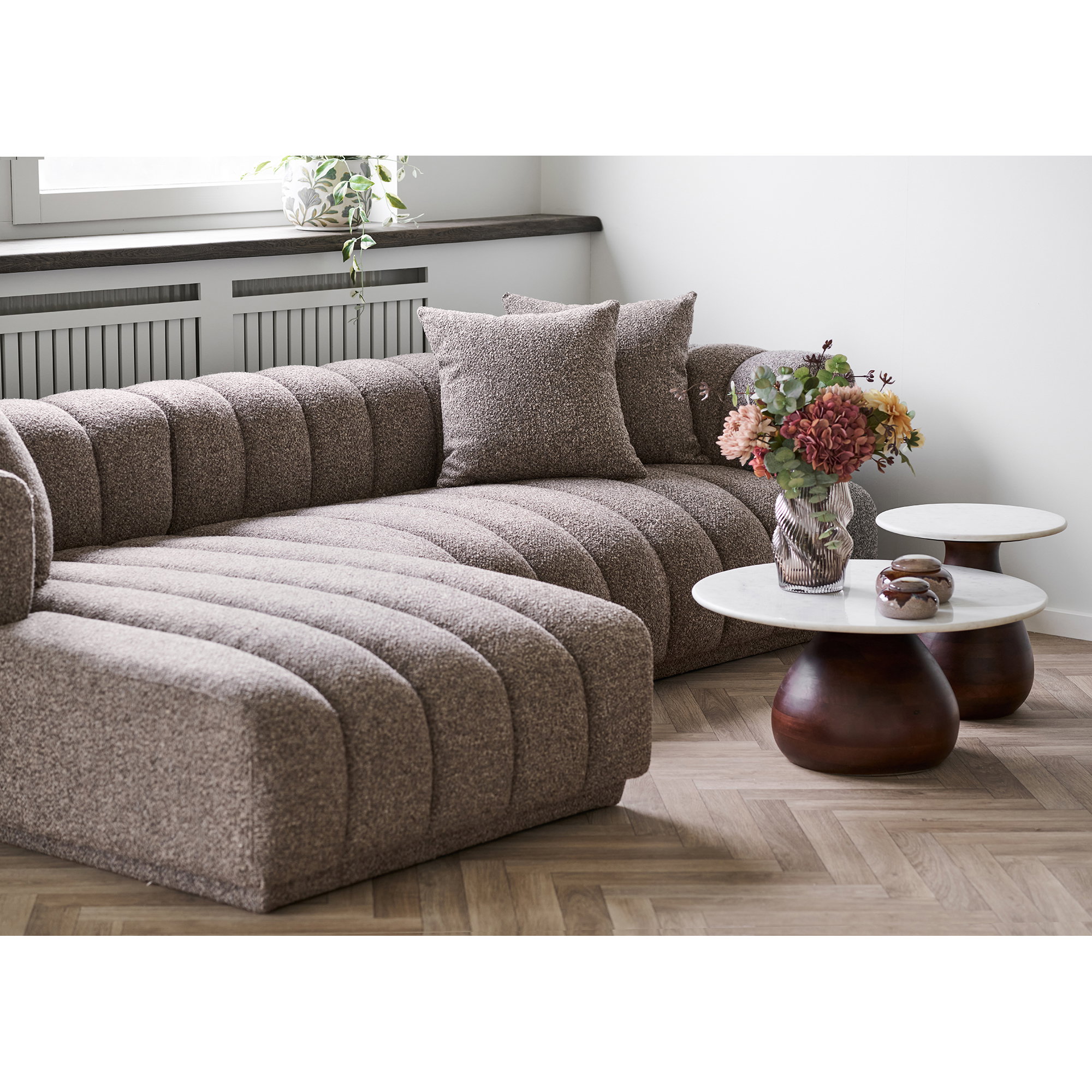 Aurora Loungesofa med 3 puder, venstrevendt, brun, HN1296 - Billede 7