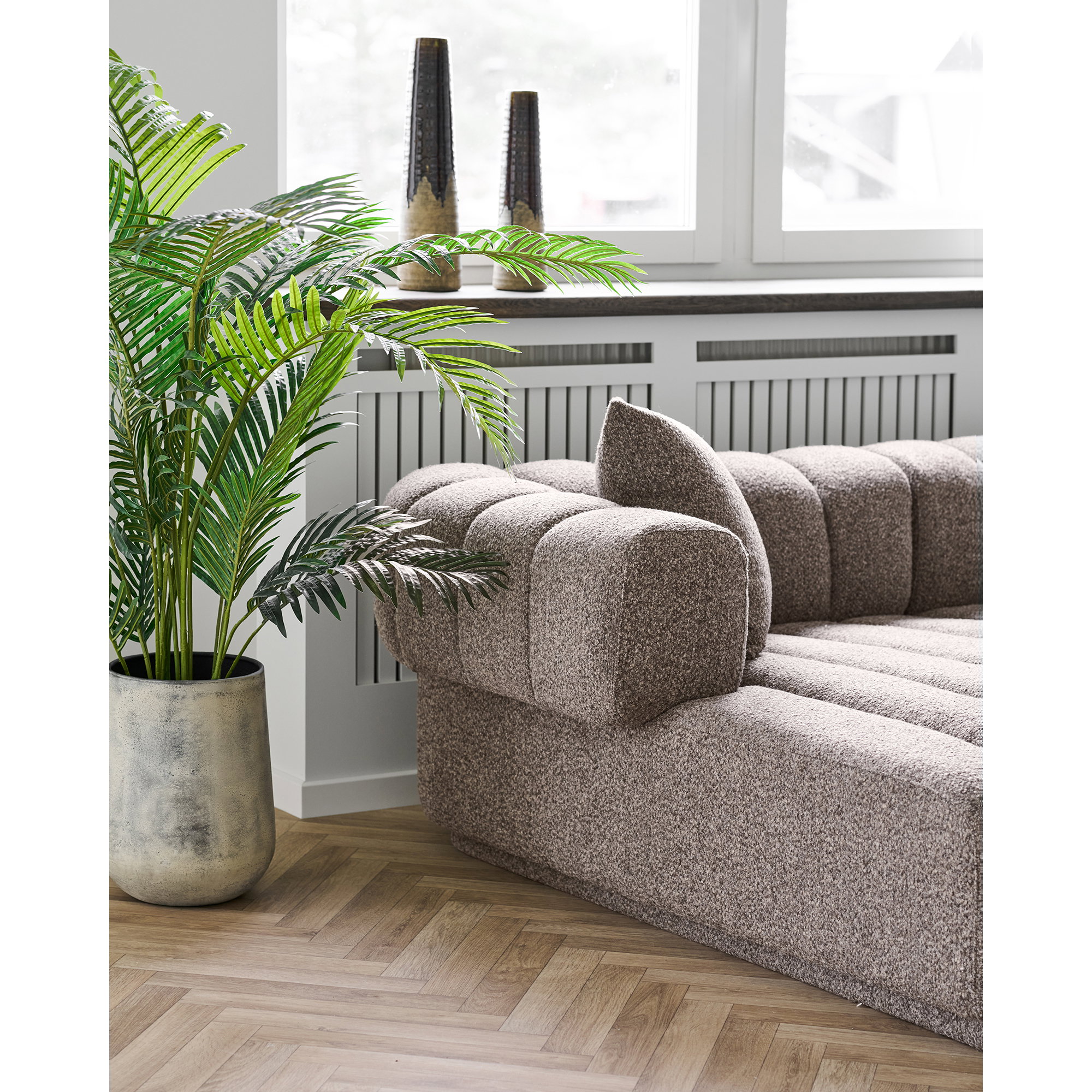Aurora Loungesofa med 3 puder, venstrevendt, brun, HN1296 - Billede 8