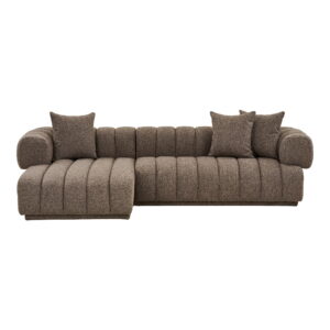 Aurora Loungesofa med 3 puder, venstrevendt, brun, HN1296