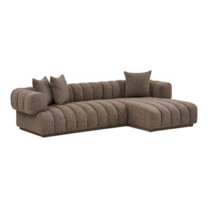 Alternative view of Aurora Loungesofa med 3 puder, højrevendt, brun, HN1296