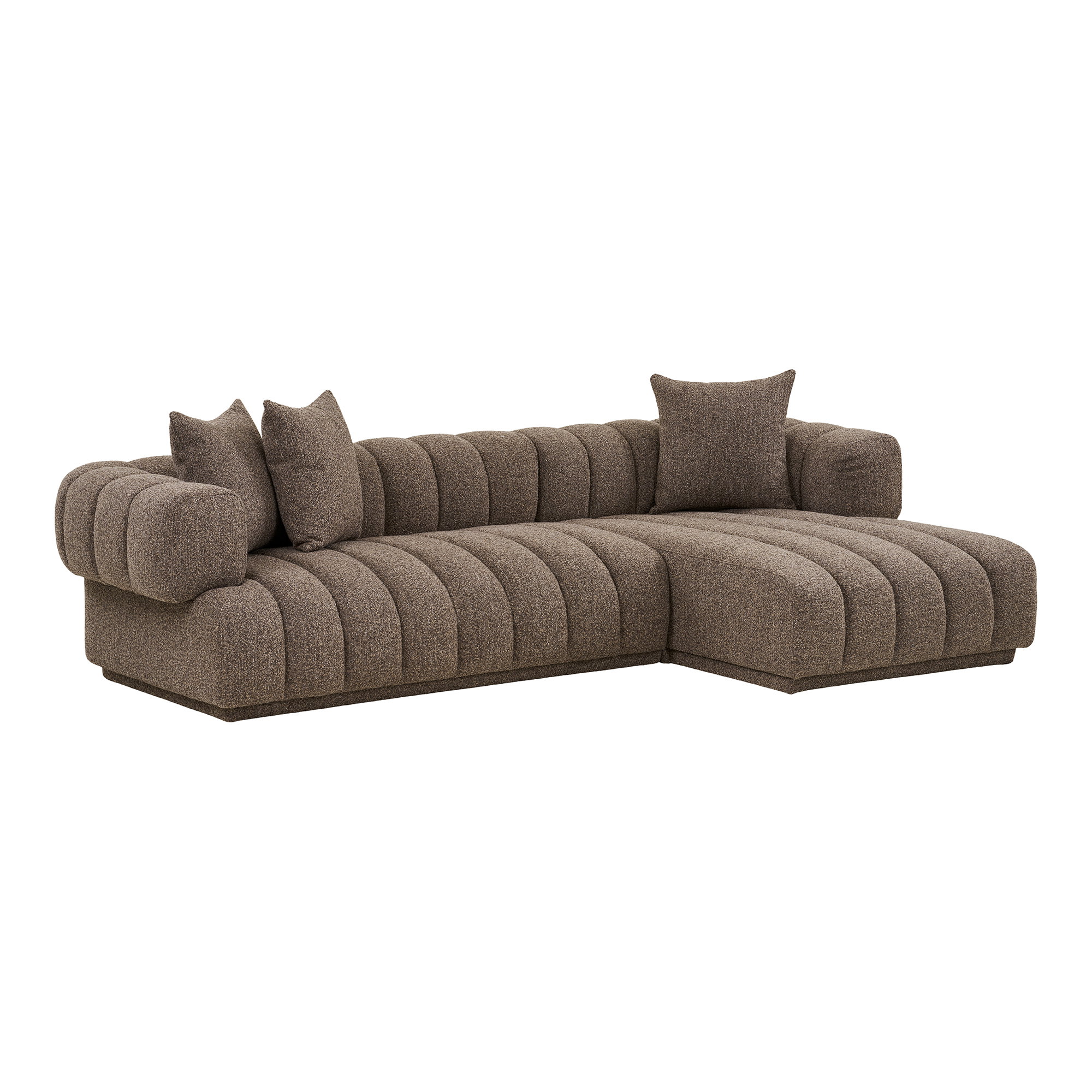Aurora Loungesofa med 3 puder, højrevendt, brun, HN1296 - Billede 2