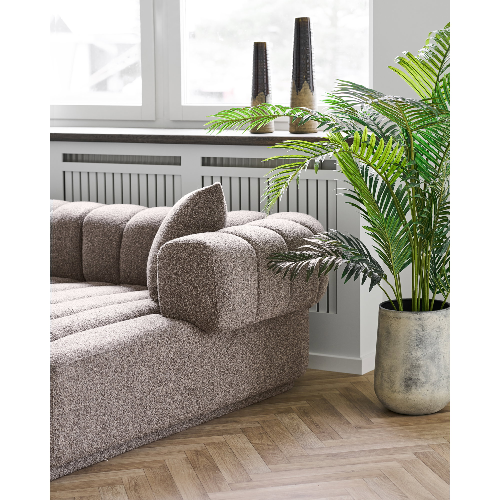 Aurora Loungesofa med 3 puder, højrevendt, brun, HN1296 - Billede 7