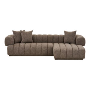Aurora Loungesofa med 3 puder, højrevendt, brun, HN1296