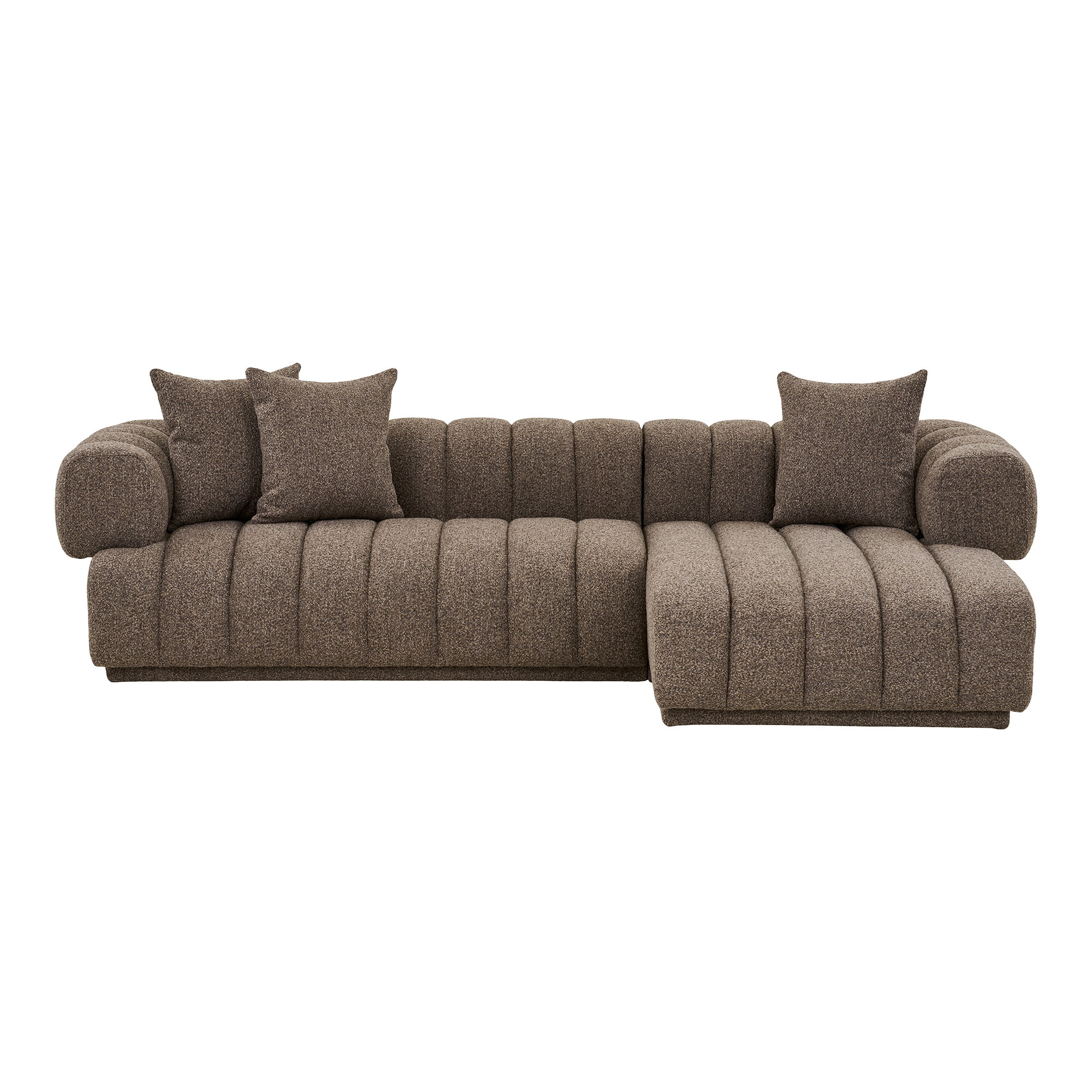 Aurora Loungesofa med 3 puder, højrevendt, brun, HN1296