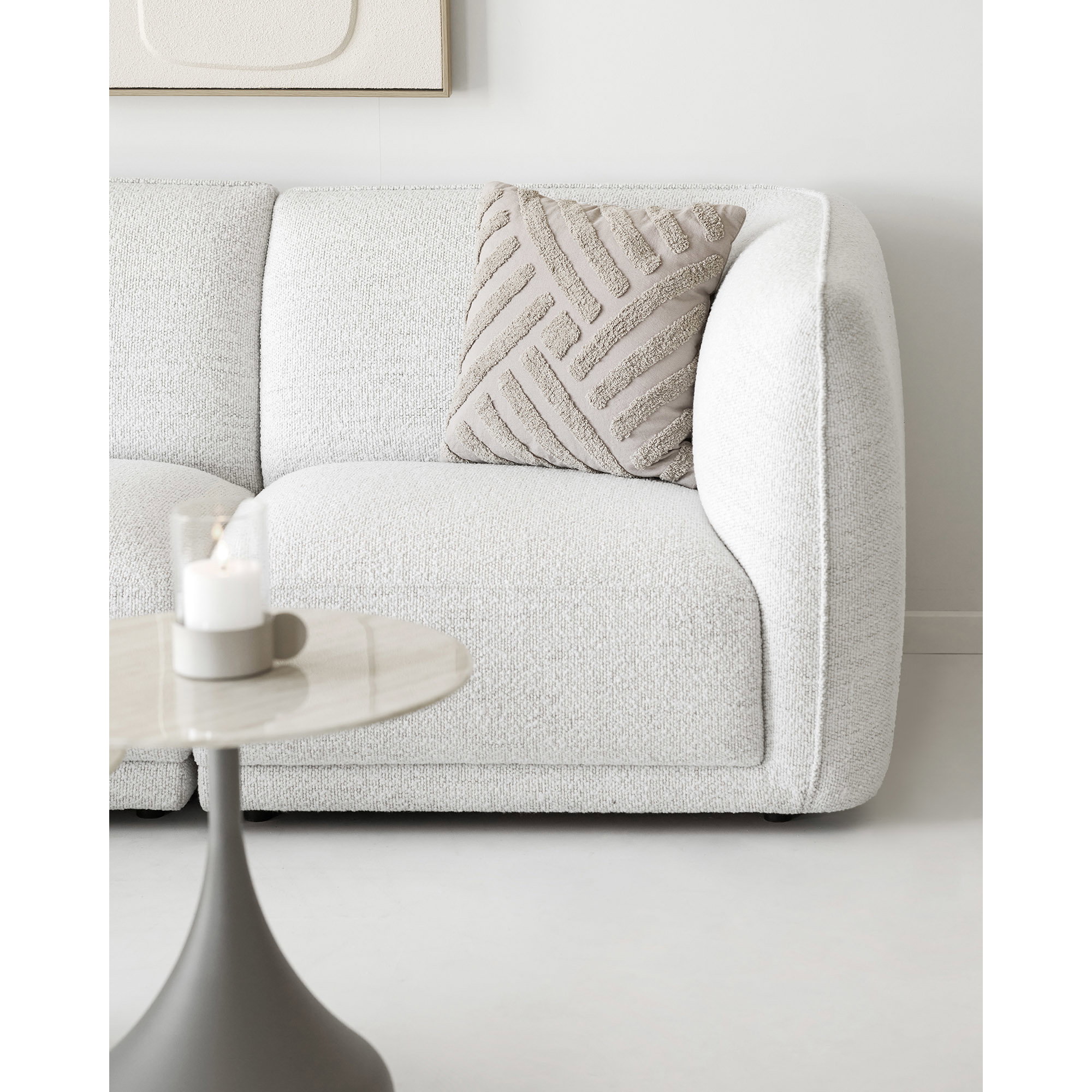 Noor Loungesofa med 2 puder, venstrevendt, off-white, HN1401 - Billede 9