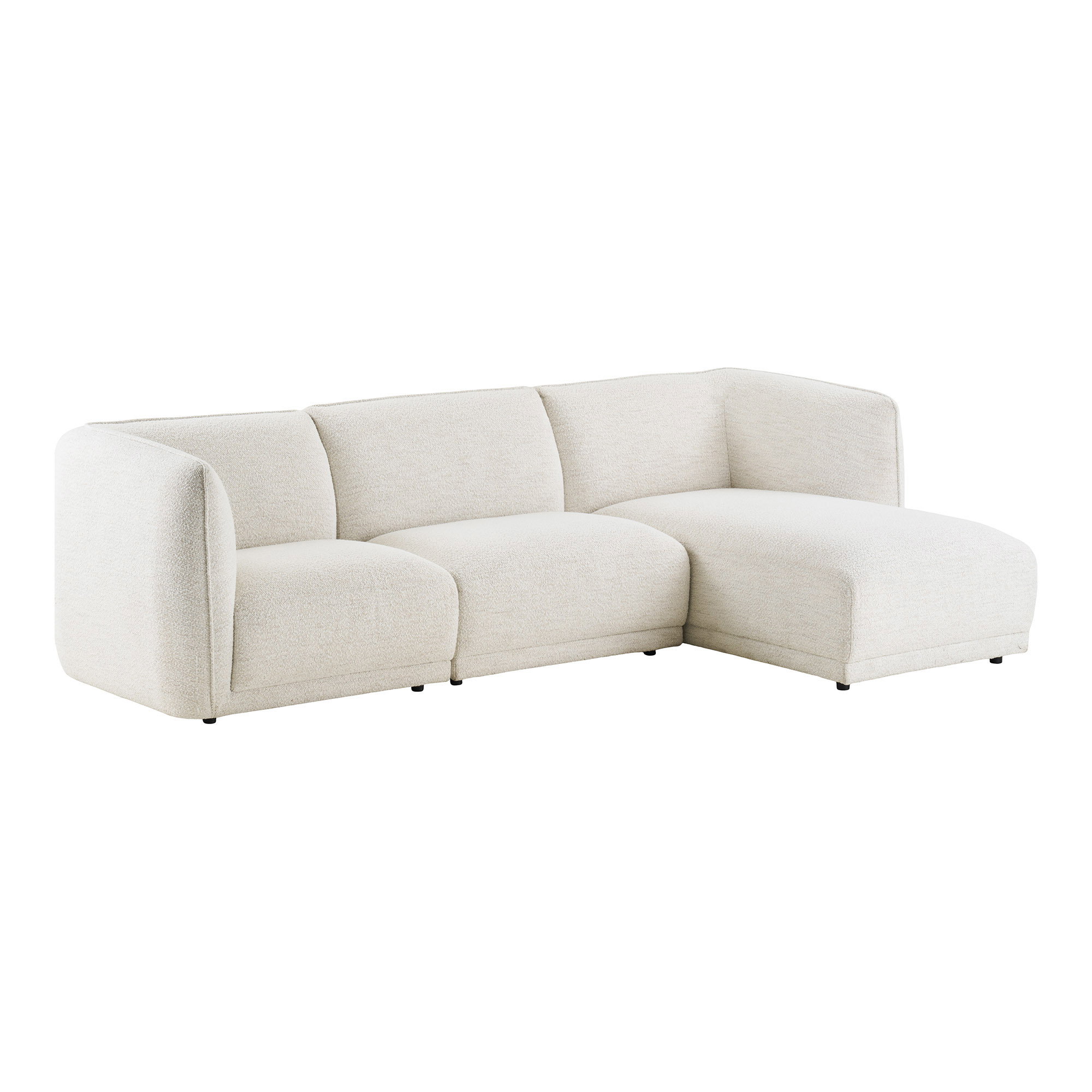 Noor Loungesofa med 2 puder, højrevendt, off-white, HN1401 - Billede 2