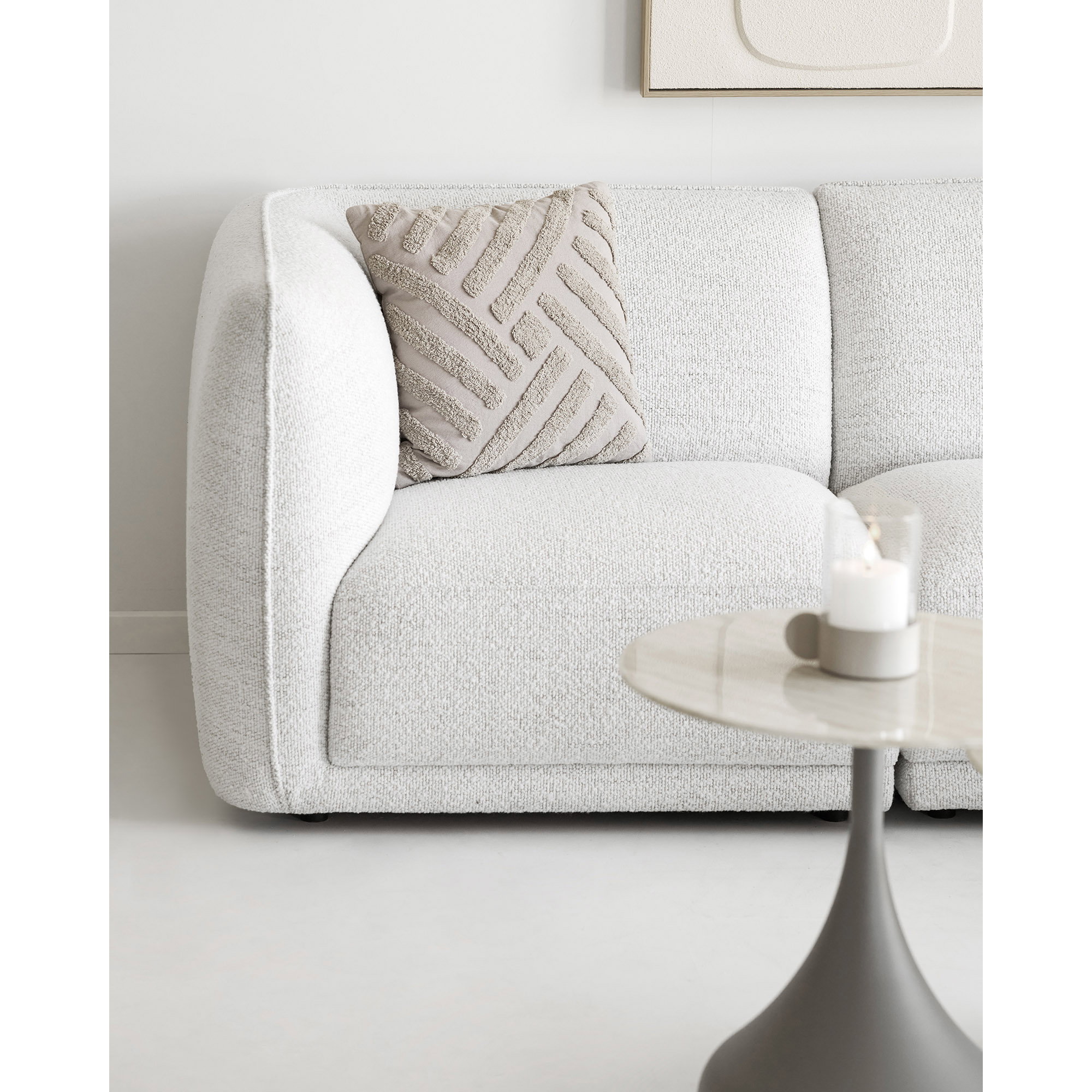 Noor Loungesofa med 2 puder, højrevendt, off-white, HN1401 - Billede 9