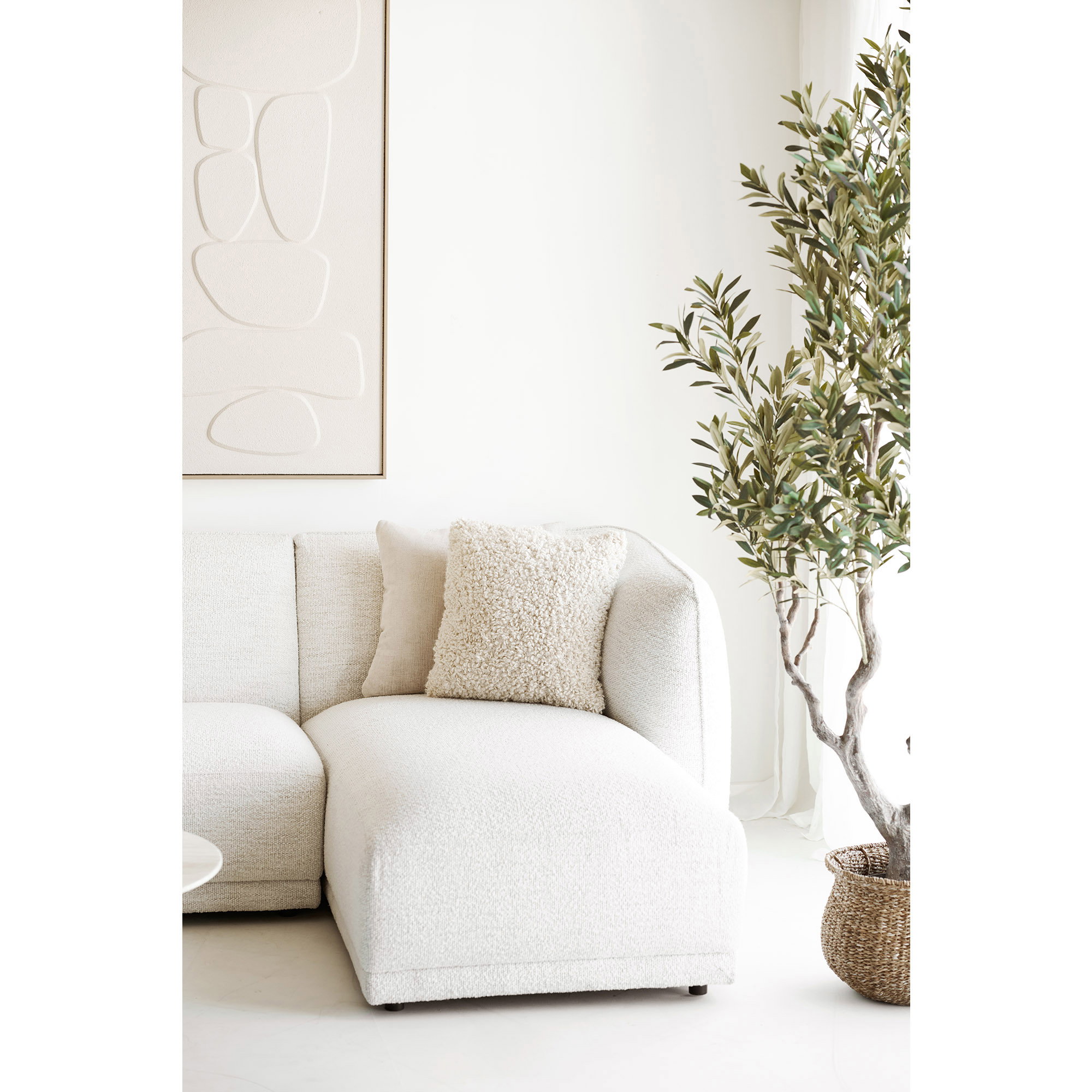 Noor Loungesofa med 2 puder, højrevendt, off-white, HN1401 - Billede 10